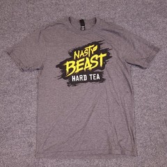District T-Shirt Men’s Heather Grey S Nasty Beast Hard Tea Tri-Blend Monster