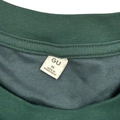 GU Uniqlo Dry Fit T-Shirt Mens Medium Green Basic Tee Pullover Stretch Crew Neck