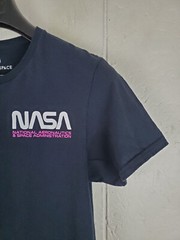 NASA Shirt Mens Small Black Graphic Crew Neck Short Sleeve Stretch Pullover