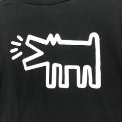 Keith Haring Barking Dog Long Sleeve Graphic T-Shirt Black Mens Large Pop Art