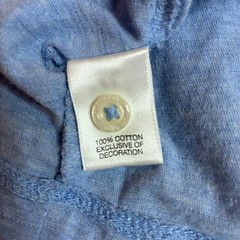 Cremieux Classics Mens XL Blue Heathered Cotton Short Sleeve Henley Shirt Logo
