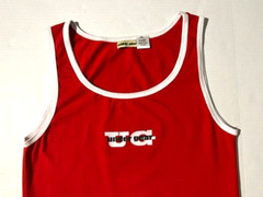 New UNDERGEAR International Male Red & White Cotton Fitted Tank Top sz XL