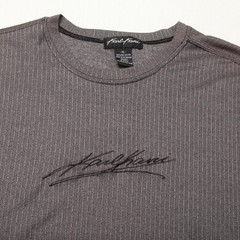 Karl Kani Shirt Mens Extra Large Gray Embroidered Script Logo Short Sleeve