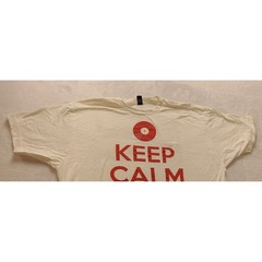 Tultex Keep Calm and Spin Records Graphic T-Shirt Men’s XL White Red DJ Vinyl