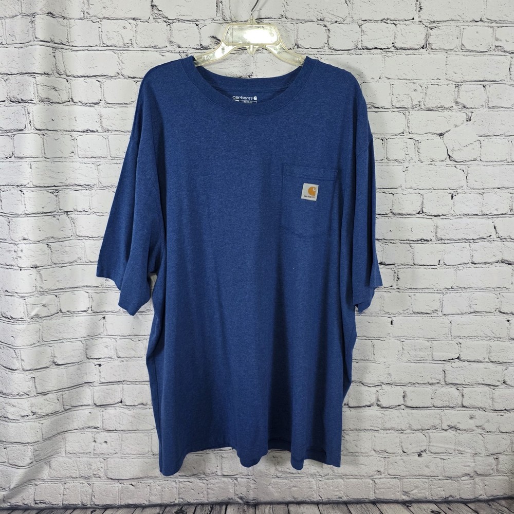 Carhartt Men’s 3XL Blue Loose Fit Short Sleeve Plain Side Pocket T-Shirt