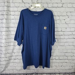 Carhartt Men’s 3XL Blue Loose Fit Short Sleeve Plain Side Pocket T-Shirt