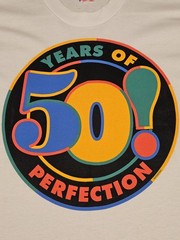Vtg 90s Fruit of the Loom 50 Years Of Perfection T Shirt XL Single Stitch USA