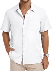 Men’s Hawaiian Shirt Floral Print Short Sleeve Button Down Casual Beachwear Top