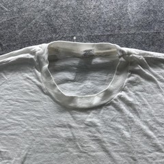 Vintage Shirt Mens L White Plain Crew Neck Tee Classic Basic Casual Undershirt