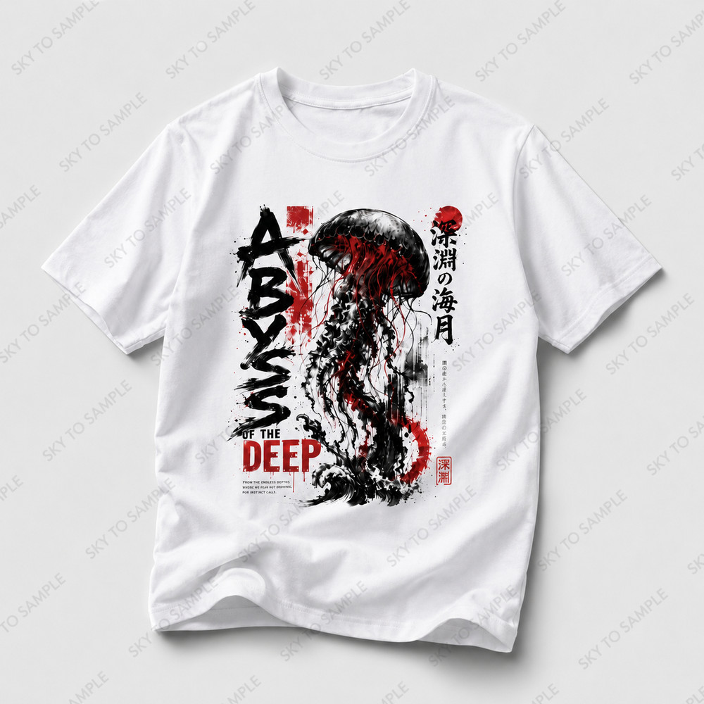 Deep Sea Jellyfish Tee, Abyss Ocean Graphic Shirt