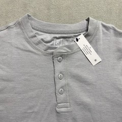 NWT George Henley Thermal Style Knit Shirt Extra Small Light Gray Blue Lot of 2