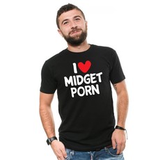 Men’s funny I love Midget Porn inappropriate T-shirt