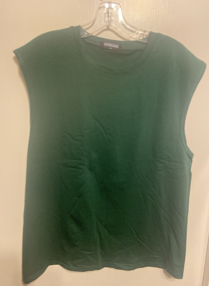 Mens Sleeveless Bodybuilding Fitness Muscle Sport Tank Size Medium Green NWOT