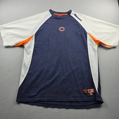 NFL Team Apparel Chicago Bears Shirt Mens Navy Blue White Orange Colorblock XL