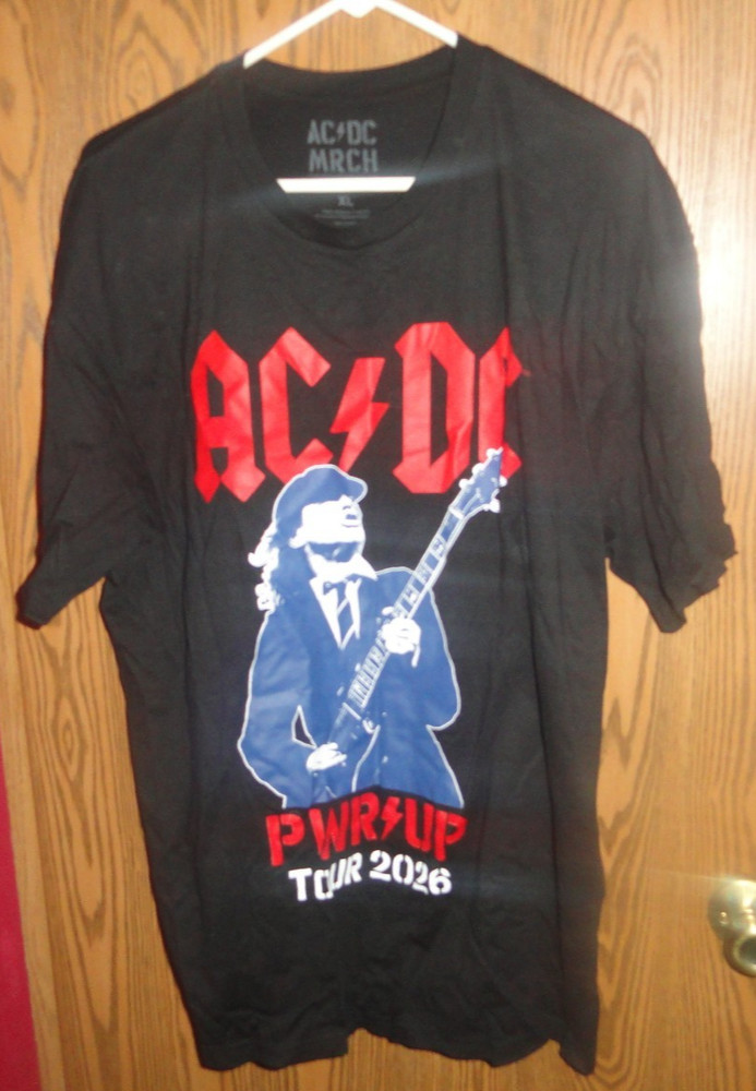 NEW ACDC 2026 tour shirt united states Angus Young PWR UP ADULT XL BLACK ROCK