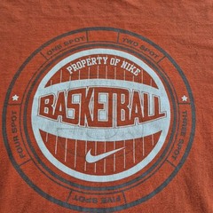 NIke Basketball T Shirt Mens XXL Orange 5 Spots Short Sleeve Graphic Tee