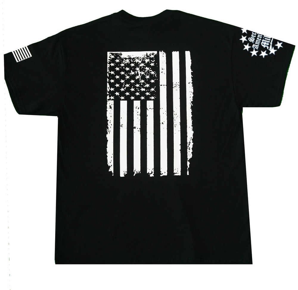 Distressed American Flag T-Shirt Gun Rights Freedom Patriotic USA 2nd Amendment