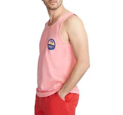 chubbies Men’s Graphic Tank Top Muscle Logo Tropical Beach Preppy Medium Coral