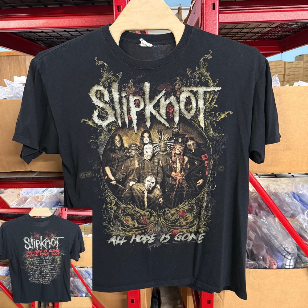 Slipknot Shirt Mens XL Black All Hope Is Gone Tour 2009 Band Graphic Tee Music