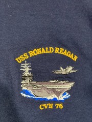 Gildan USS Ronald Reagan T-Shirt Mens XL Blue Cotton Logo Vintage NWT NOS