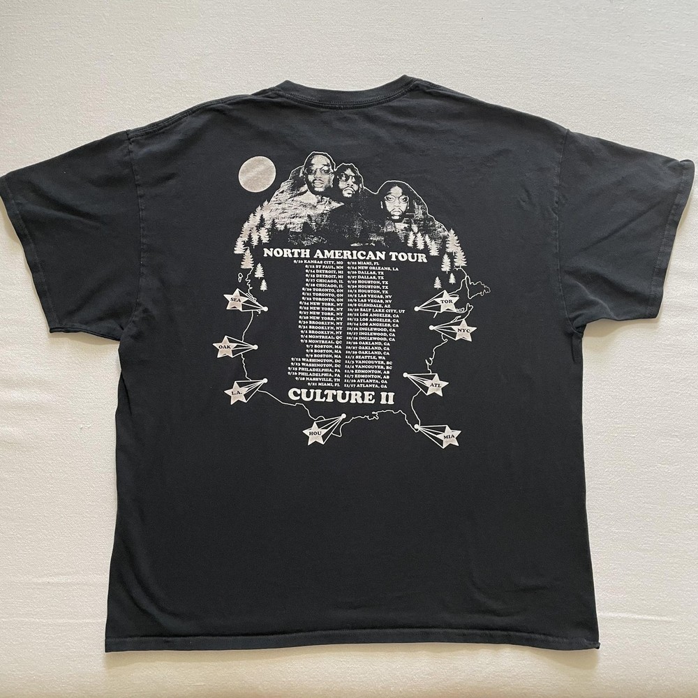 Migos Shirt Mens XL Black 2018 Culture II Tour North American Concert Rap Tee