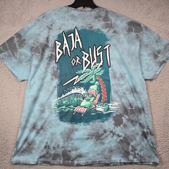 MOUNTAIN DEW BAJA BLAST Shirt Mens 2XL XXL Blue TIE DYE CASUAL Faded Gamer NWT