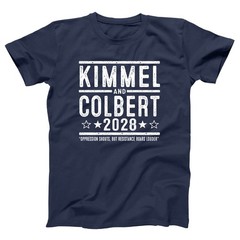 Kimmel Colbert 2028 Election Free Speech Protest Rights Xs-5x Unisex Soft Tshirt