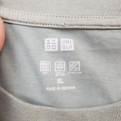 Uniqlo AIRism Shirt Mens Extra Large Green Cotton Crew Neck Long Sleeve T-Shirt