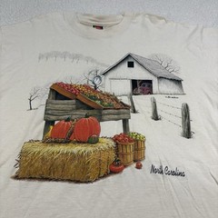 Vintage Fall Farm Stand TShirt Size XL North Carolina Single Stitch Autumn Scene
