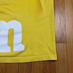 2009 M&Ms Yellow M&M Graphic T Shirt Size Large All Over Print AOP Short Sleeve