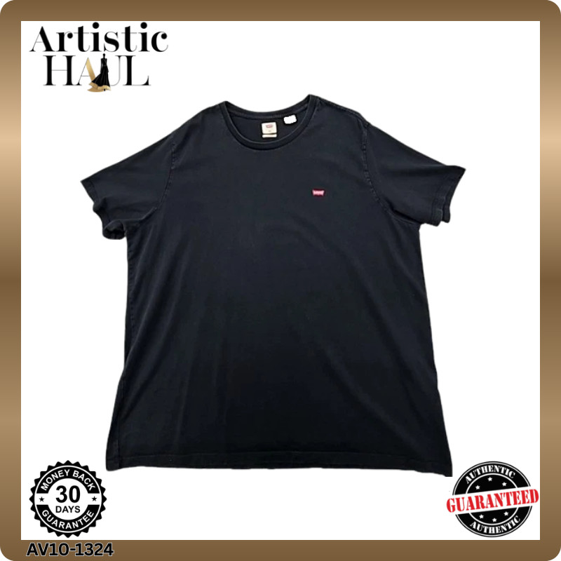 Levi’s Men’s T-Shirt Black Logo Size XXL Short Sleeve Cotton Crew Neck