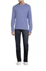 George Men’s Blue Long Sleeve Cotton Stretch Crew Neck T-Shirt Size M (38-40)
