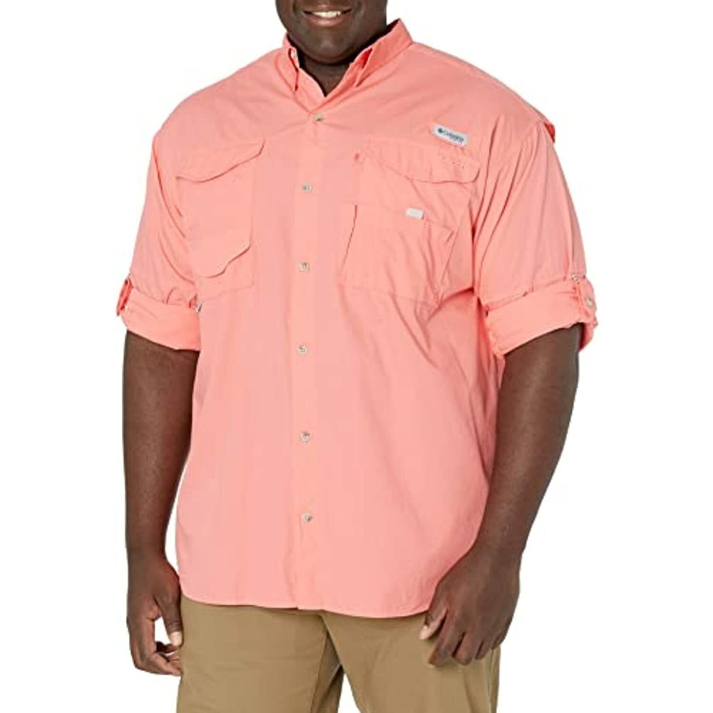 Columbia Men’s Bonehead Long Sleeve Shirt, Salmon, XX-Small Fishing, Hiking