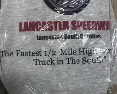 Lancaster Speedway Gray T-Shirt Adult XL Dirt Track Racing Flags South Carolina