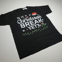 Port & Company T-Shirt Mens Large “Is It Christmas Break Yet?” Short Sleeve NWT