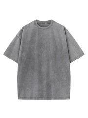 Men Vintage T Shirt 230g Heavy Cotton Faded Color Short Sleeve Oversized Loose