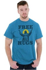 Free Hugs Jesus Christ Christian Religious Adult Short Sleeve Crewneck Tee