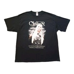 Vintage Cher T Shirt Mens XXL Black Never Say Goodbye Farewell Tour Y2K