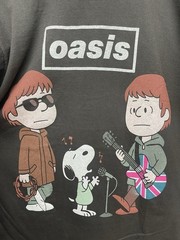 VTG 90s OASIS X SNOOPY PEANUTS BIBLICAL TEE DOUBLE SIDED AOP HANES XL BOOT