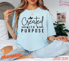 Unisex Created With A Purp T-Shirt, Men T shirt,Women T shirt Gift Christian Top