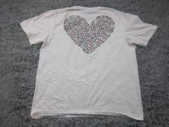 Keith Haring Shirt Mens Large White Heart Dancing Graphic Art Tee Back Print