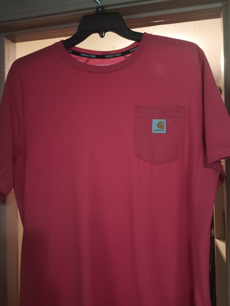 Carhartt Relaxed Fit Force Men’s Short Sleeve Red Tshirt – L