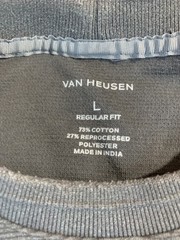 Van Heusen Essential Top Men’s Large Gray Cotton Blend Regular Fit Long Sleeve