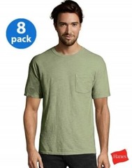 Hanes Men’s FreshIQ® ComfortSoft® Dyed Assorted Colors Pocket T-Shirt 8-Pack