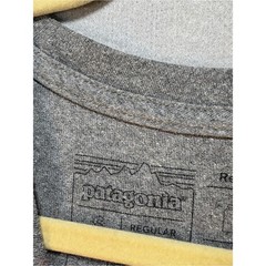 Patagonia Gray Long Sleeve Tee with Orange and Yellow Sunset Graphic