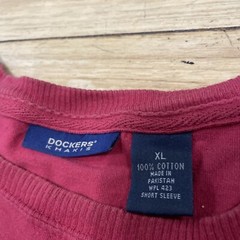 Dockers Khakis T Shirt Men XL Red Retro Laundry Finish Vtg 90s Spellout Tee XL
