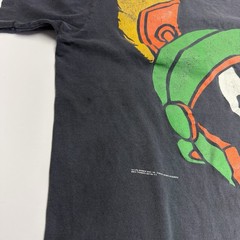 Vintage 90s Marvin the Martian Looney Tunes T Shirt Mens L Faded Black Changes
