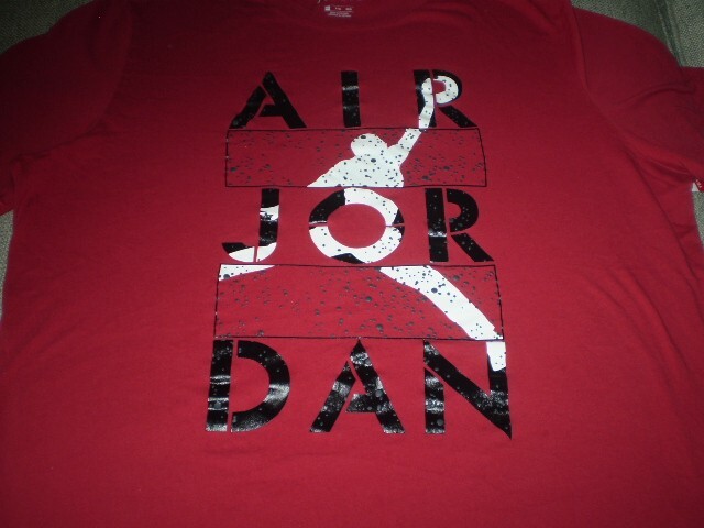 XX Large Nike AIR JORDAN Red Stencil Black /White Tee Shirt #003