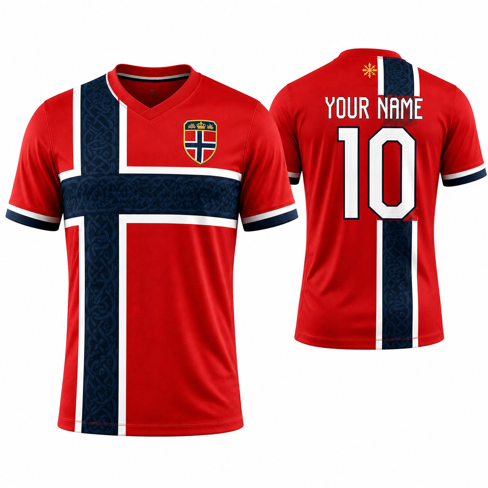 Custom Norway Soccer Jersey Personalized Name Number Football Shirt
