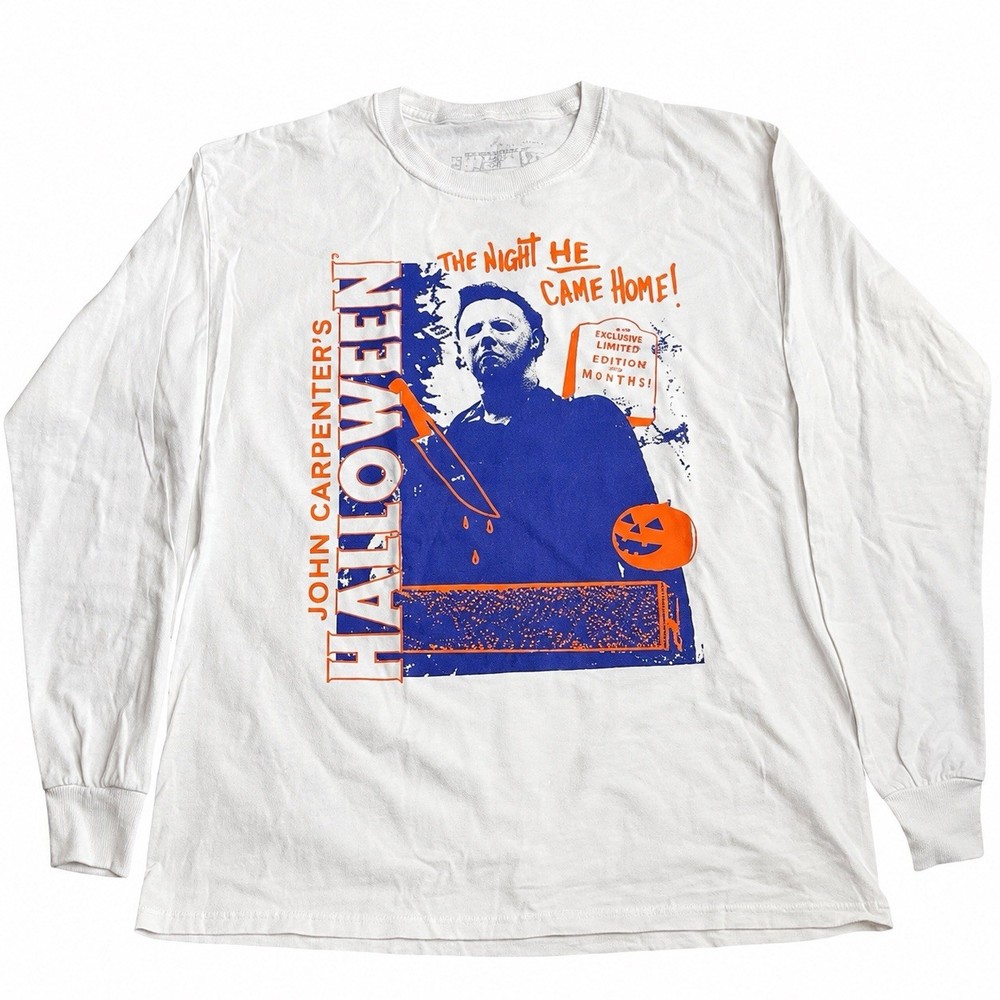 Halloween Michael Myers Long Sleeve Shirt Mens L John Carpenter Horror Graphic